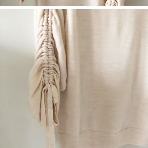 All Saints Merino Wool Ruched Sleeve Ero Sweater - Picture 9 of 10